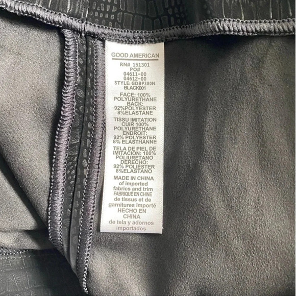 $179 NWT Good American The Croc Exec Pant Black High Waist Suede Plus Size 6 3XL - Picture 7 of 16